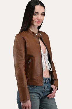 Shop Frye Tobacco Cafe Racer Jacket
