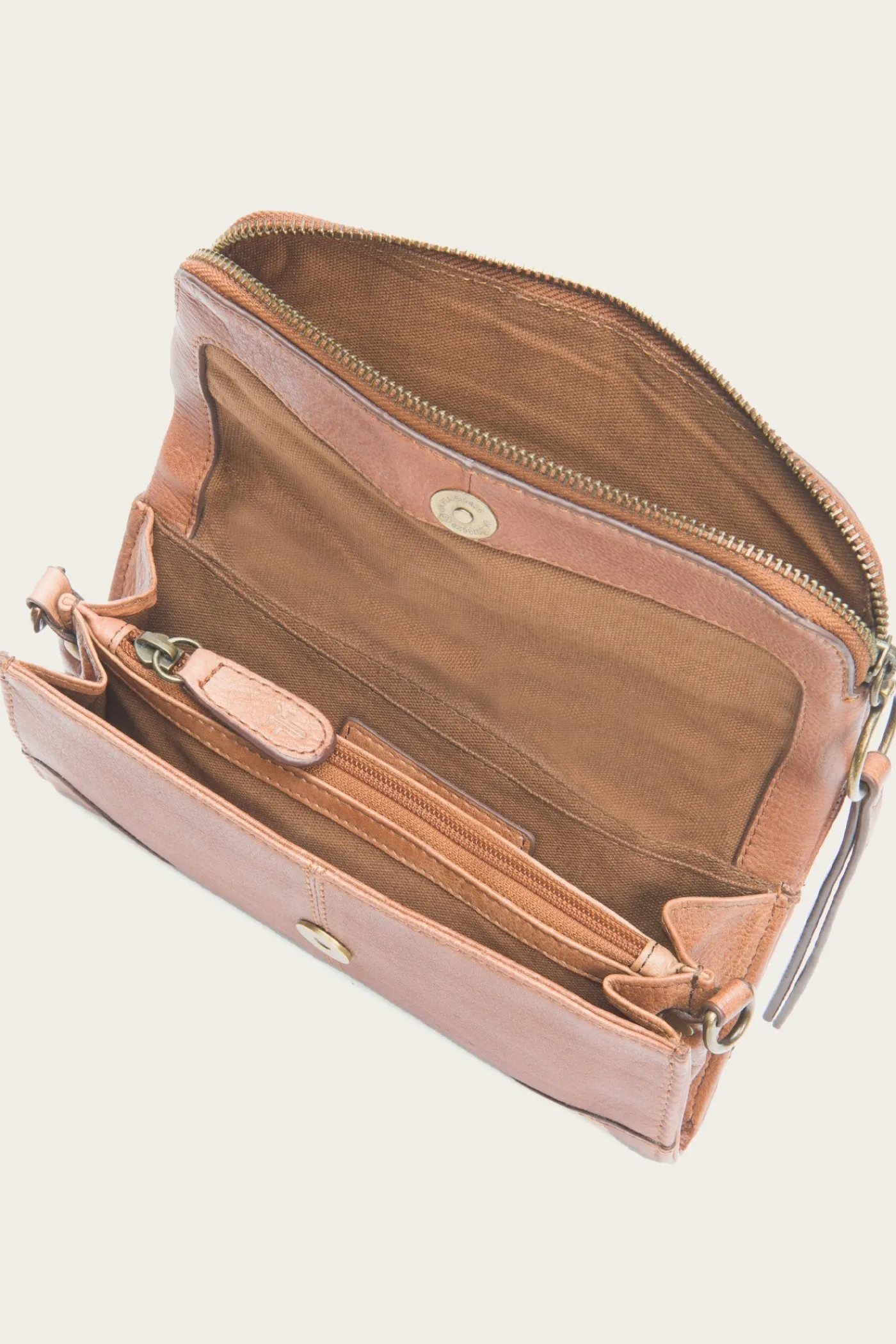 Cheap Frye Zuri Wallet Crossbody Cognac